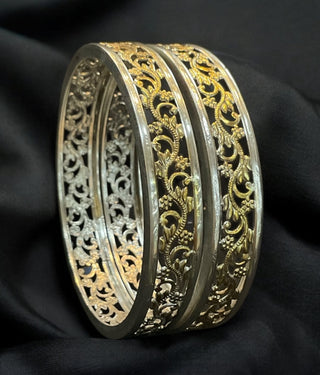 The Paritosh Silver Filigree Bangle- Single (Size /2.2/2.4/2.6/2.8)