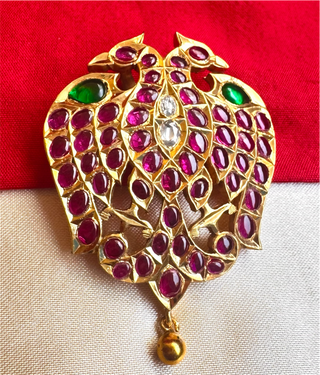 The Bavisha Silver Gandaberunda Closed-setting Stone Necklace