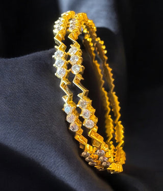 The Anaya Silver Traditional Close Setting Diamond Bangle -Single (Size 2.6)