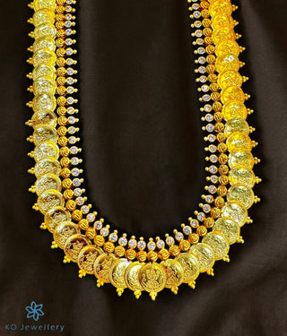 The Classic Laxmi Kasu-malai Long Necklace (White)