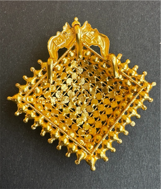 The Amitava Silver Square Pendant & Earrings - Green