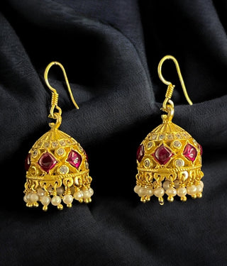 The Kshamika Silver Hook Jhumka