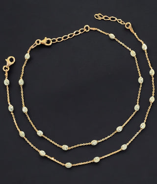 The Endless Sparkle Silver Rose-gold Anklets