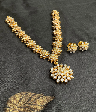 The Nishmita Silver Closed-setting Diamond Look Necklace