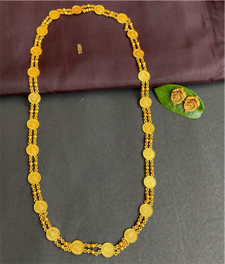 The Samriddhi Silver Lakshmi Kasumala Necklace & Earrings