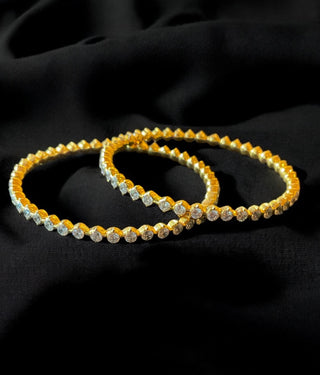 The Vaibhava Silver Solitaire Bangle -Single (Size 2.2/2.4/2.6/2.8)