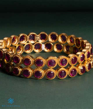 The Audra Silver Kemp Bangle -Single(Red/Size 2.2/2.4/2.6/2.8)