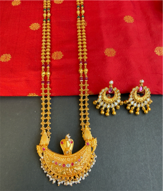 The Pushpita Kokkethathi Silver Polki Kodava Kemp Necklace & Earrings