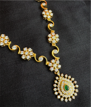 The Krisha Silver Closed-setting Diamond Look Necklace