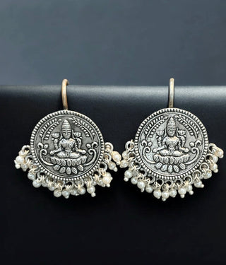 The Vanshika Silver Lakshmi Earrings