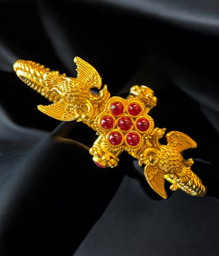 The Virat Silver Gandaberunda Golusu Bangle-Single (Size /2.2/2.4/2.6/2.8)