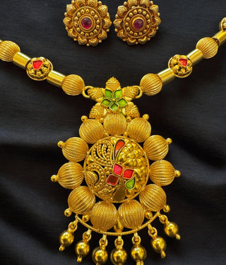 The Vismaya Silver Long Filigree  Necklace & Earrings