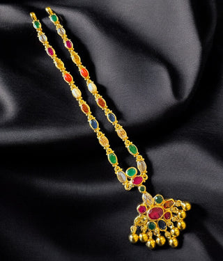 The Vedya Silver Navaratna Necklace