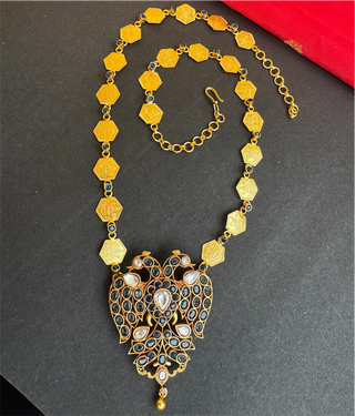 The Gandaberunda Blue Polki Kasumala Necklace & Earrings