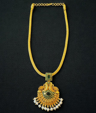 The Bhumija Nakshi Silver Peacock Necklace & Earrings