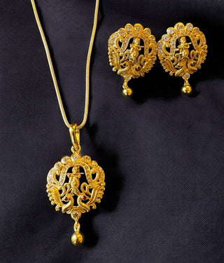 The Krishna Silver Pendant & Earrings