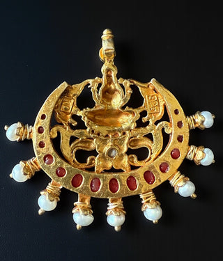 The Bhautika Lakshmi Silver Coral Pendant & Earrings