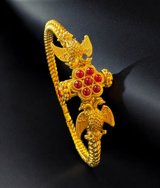 The Virat Silver Gandaberunda Golusu Bangle-Single (Size /2.2/2.4/2.6/2.8)