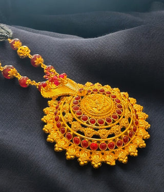 The Saurabhi Silver Red Pathak Jomaale Necklace
