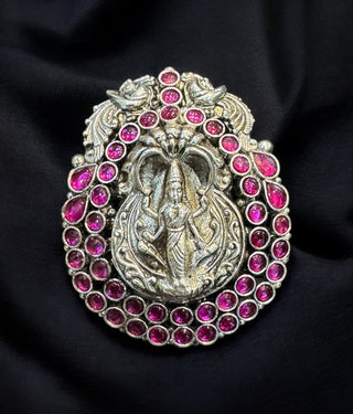 The Adishesha Lakshmi Silver Pendant & Plain Earrings