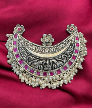 The Tanmaya Kokkethathi Silver Pearl Pendant (Oxidised)