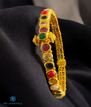 The Kripa Silver Navratna Bracelet (Size/2.2/2.4/2.6/2.8)