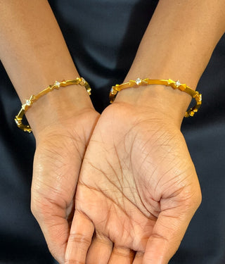 The Mandira Silver Solitaire Bangle-Single (Size 2.6)