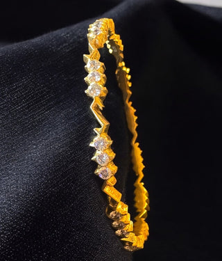 The Anaya Silver Traditional Close Setting Diamond Bangle -Single (Size 2.6)