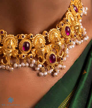 The Gajrup Silver Ganesha Pearl Necklace