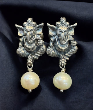 The Anavila Pearl & Turquoise Kokkethathi Silver Necklace & Earrings