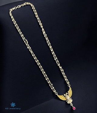 The Uvasri Silver 2 layer Pearl Gandaberunda Two-tone Necklace