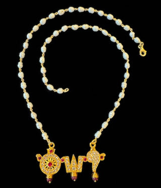 The Vajra Shankhu, Chakra Nama Pearl Silver Necklace