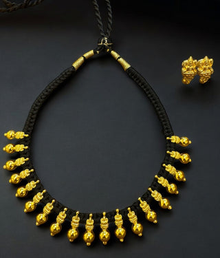 The Bhumika Lakshmi Silver Thread Necklace & Earrings