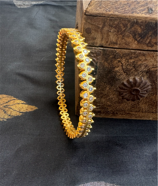 The Nisitha Silver Solitaire Bangle (Size 2.6)