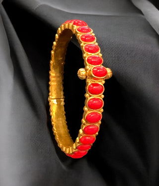 The Emaya Silver Coral Bracelet -Single (Size /2.2/2.4/2.6/2.8)