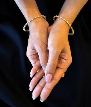 The Vanshika Silver Traditional Close Setting Diamond Bangle -Single (Size 2.4)