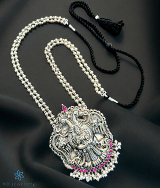 The Adhya Silver Gandaberunda Necklace