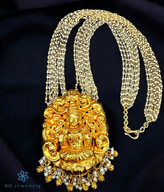 The Mohita Silver Lakshmi Pearl Nakkasi Necklace