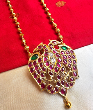 The Bavisha Silver Gandaberunda Closed-setting Stone Necklace