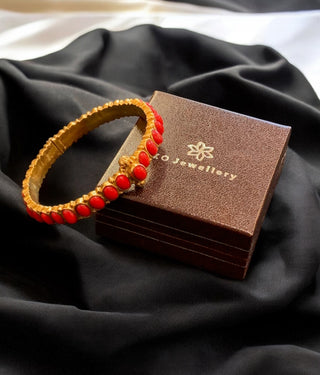 The Emaya Silver Coral Bracelet -Single (Size /2.2/2.4/2.6/2.8)