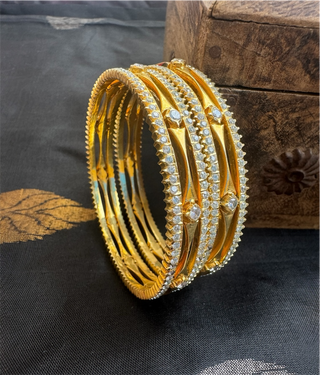 The Mrinalini Silver Solitaire Bangle (Size 2.6)