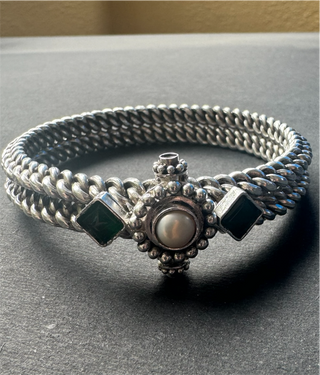 The Aruna Silver 2 tier Golusu Kada-Single (Oxidised/Size /2.2/2.4/2.6/2.8)