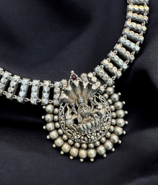 The Aryahi Silver Lakshmi Nakshi Necklace & Earrings