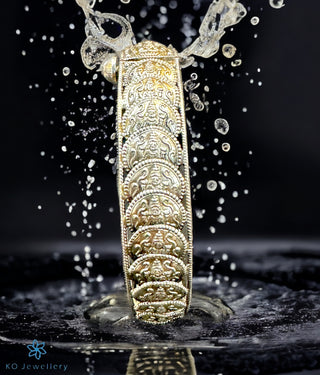 The Kamana Silver Lakshmi Coin Kada-Single(Oxidised/Size 2.2/2.4/2.6/2.8)