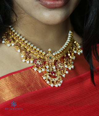 The Dhruvika Silver Guttapusalu Necklace & Earrings