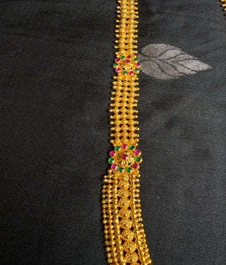 The Devyani Long Silver Laksmi Haaram/Necklace