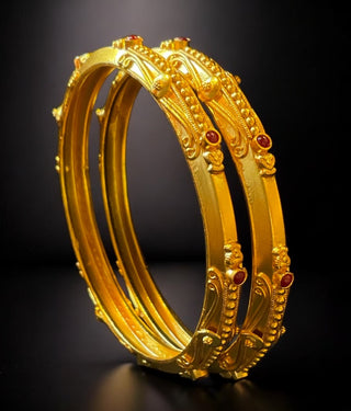 The Kumudini Antique Silver Coorgi Bangle-Single (Size 2.2/2.4/2.6/2.8)