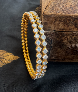 The Manasvini Silver Solitaire Bangle (Size 2.8)