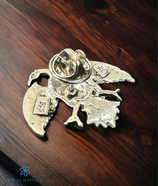 The Dvirupa Gandaberunda Silver Pendant/Tie-Pin (Small/Oxidised)