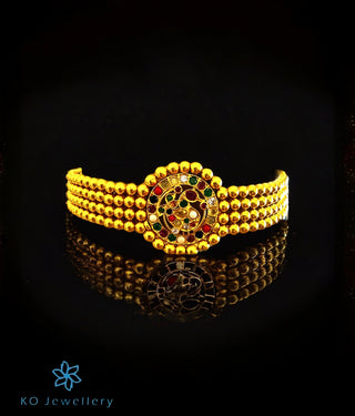 The Bhamini Silver Navratna Peacock Choker Necklace